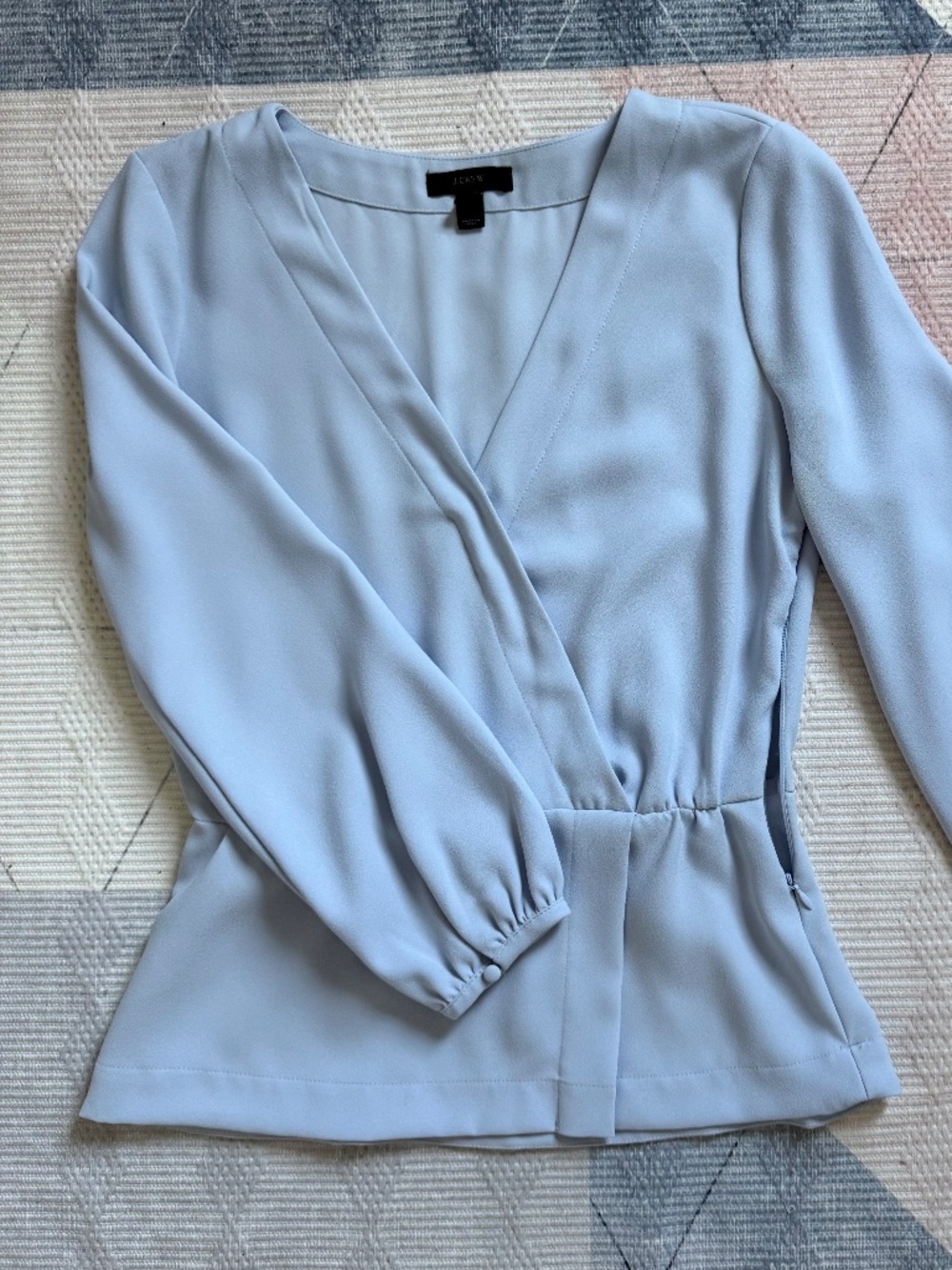 J. Crew light blue long sleeved blouse size 00
